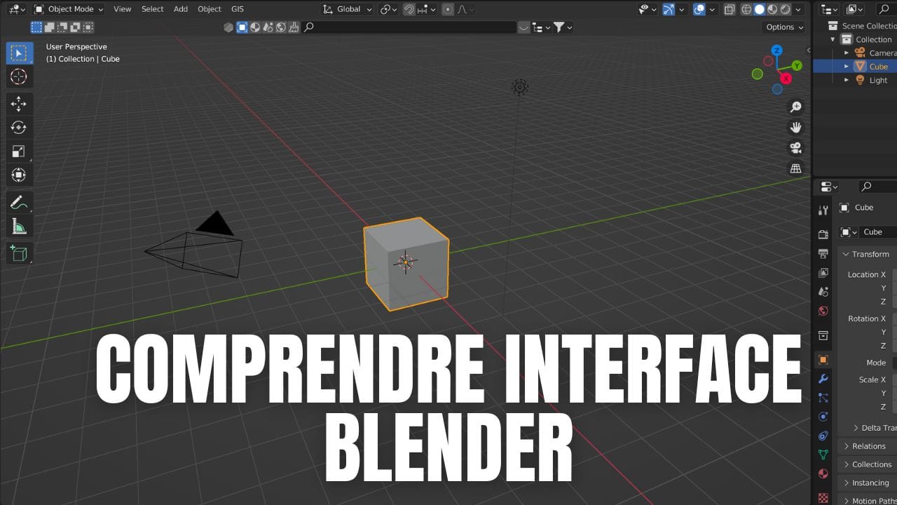 Blender 3Dのインターフェースを理解する